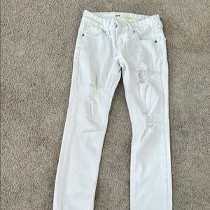 White Skinny Distressed Jeans